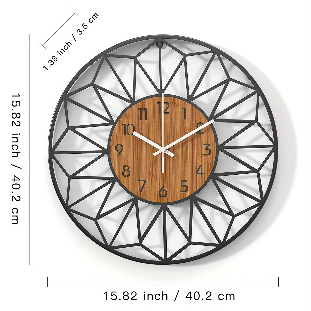 Orologio da Parete Moderno in Metallo | Design Centrale Effetto Legno