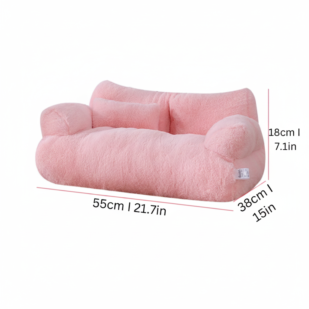 Calming Pet Sofa Soft Relax Zipper Design Cat Couch - Image 2