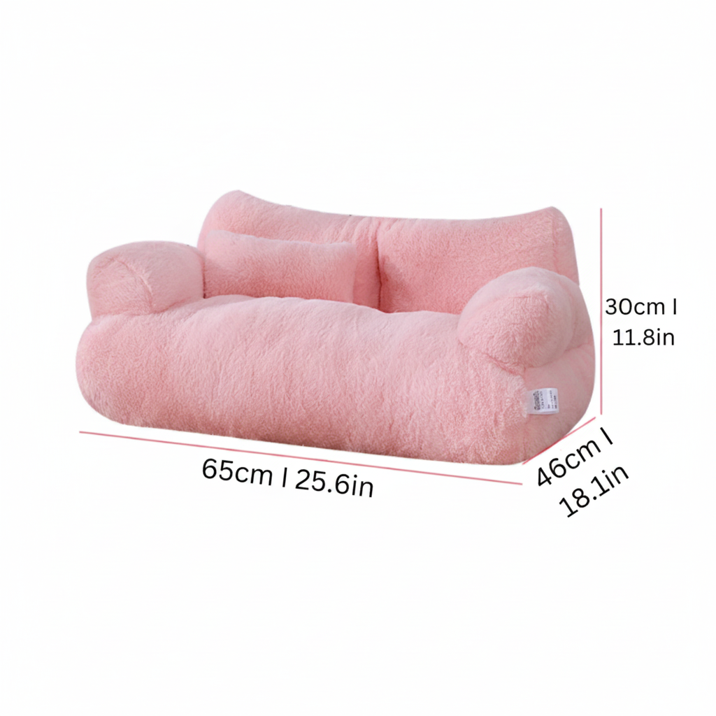 Calming Pet Sofa Soft Relax Zipper Design Cat Couch - Image 3
