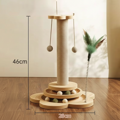 Cat Scratching Post Interactive Toy Fun Activity Center - Image 10