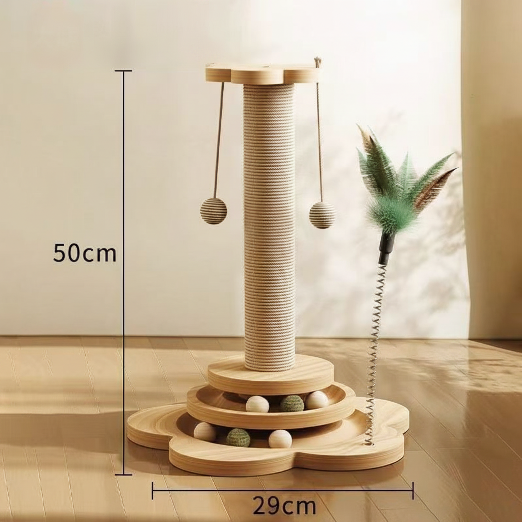 Cat Scratching Post Interactive Toy Fun Activity Center - Image 11