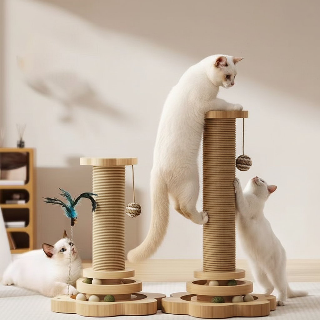 Cat Scratching Post Interactive Toy Fun Activity Center - Image 5