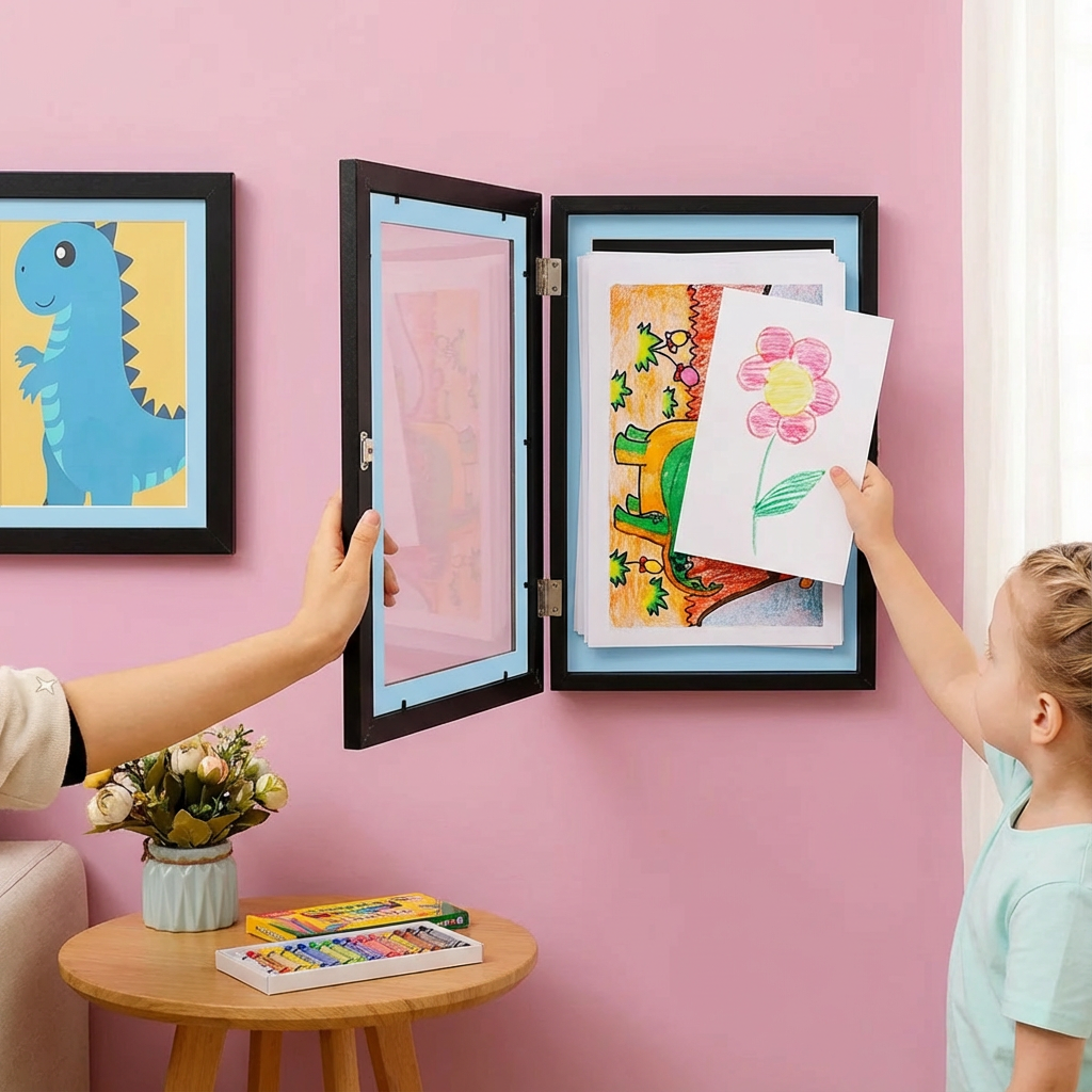 Children's Art Frame Display Wall Mounted Storage - Image 2