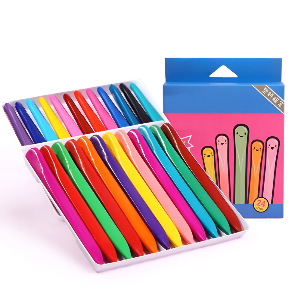 Set de 24 de creioane colorate non-toxice în cutie