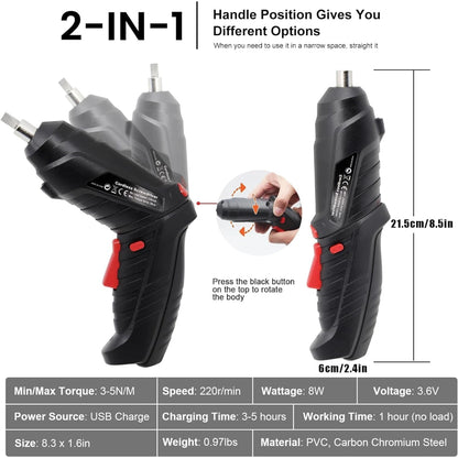 Cordless Drill Power Drill Electric Screwdriver Compact Design - Image 5