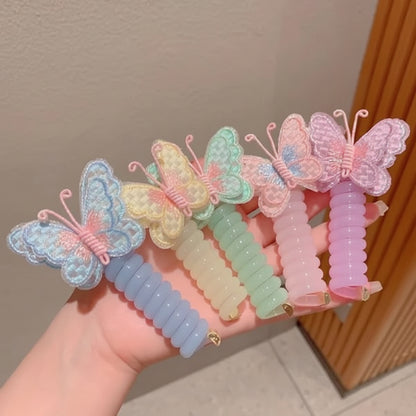 Cute Hair Bands Spiral Ties Butterfly Design - Image 11