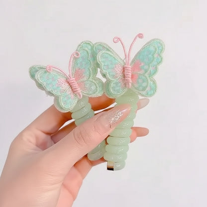 Cute Hair Bands Spiral Ties Butterfly Design - Image 8