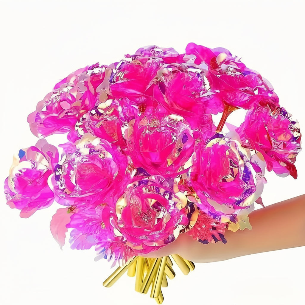 Ramo de Flores Regalo para el Día de la Madre Rosa Artificial Decoración de Mesa