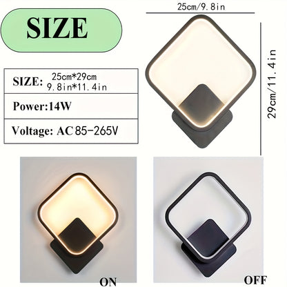 Candeeiro de Parede LED Quadrado Moderno | Luminária Geométrica Minimalista