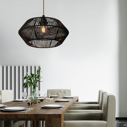 Abajur de Corda de Papel Tecido à Mão | Design Natural Moderno