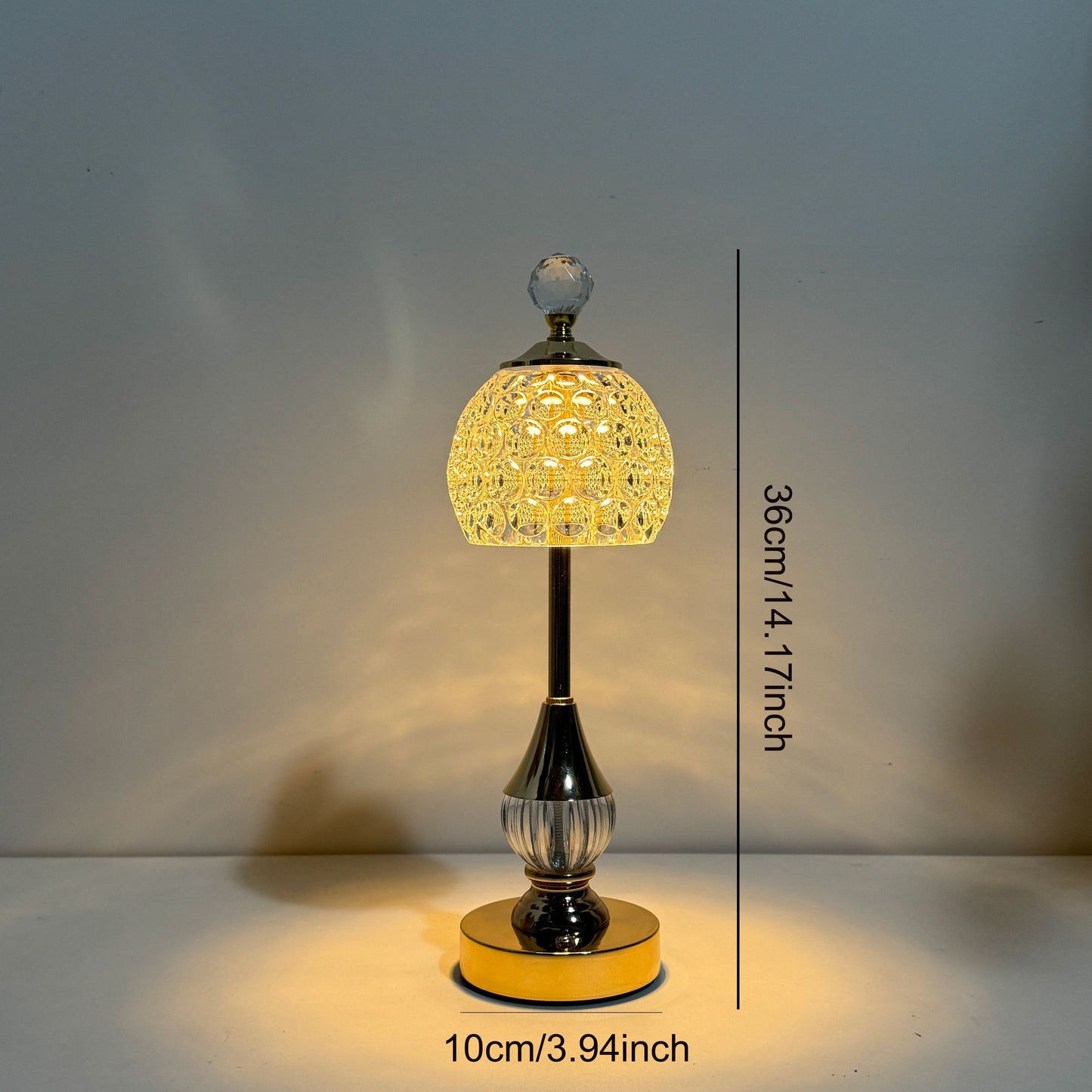 Crystal Touch Tischlampe | Wiederaufladbare LED-Nachttischlampe