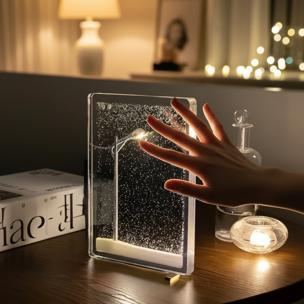Dekorative Beleuchtung Magisches Licht Winter Schneefall Lampe