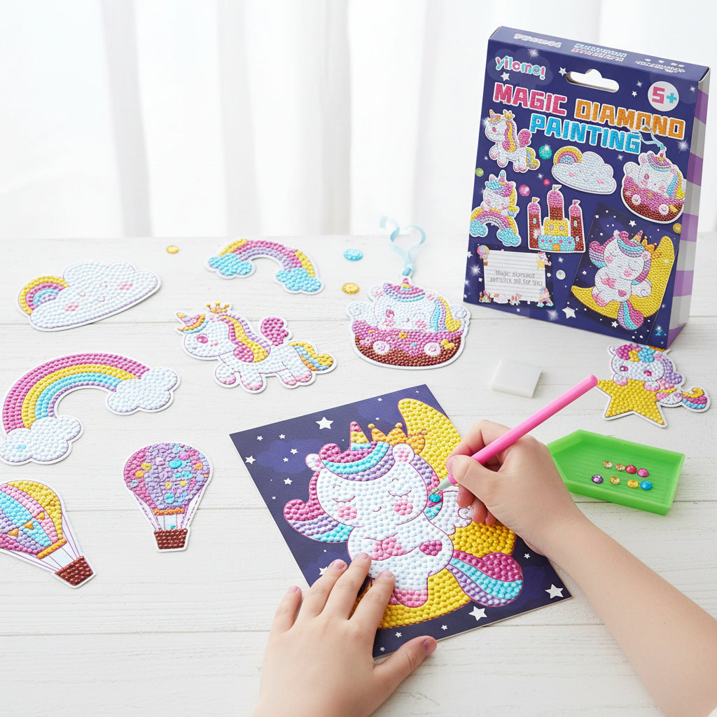 Diamond Painting Set Einhorn Dino Wandkunst Set