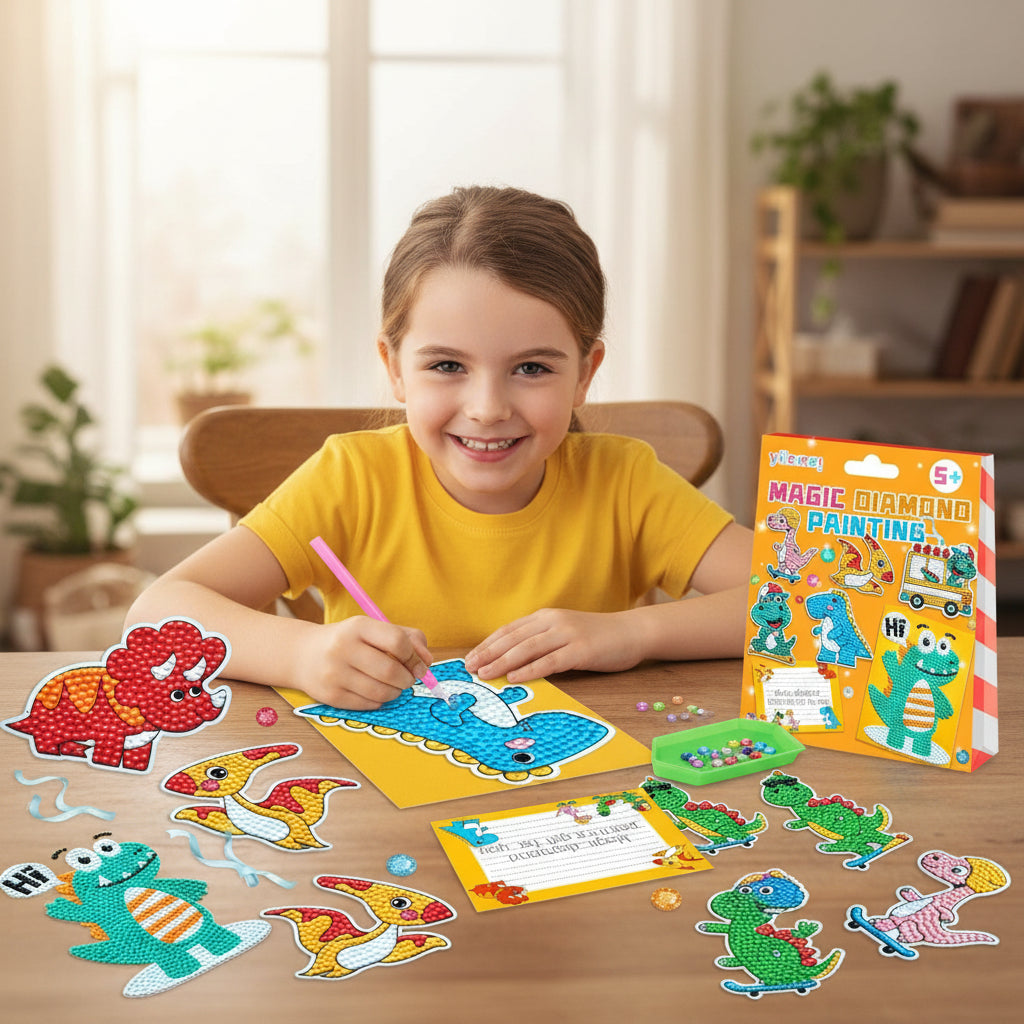 Diamond Painting Set Einhorn Dino Wandkunst Set