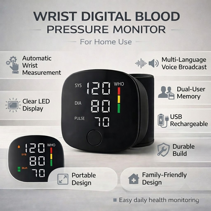 Digital Blood Pressure Monitor Wrist Automatic - Image 3