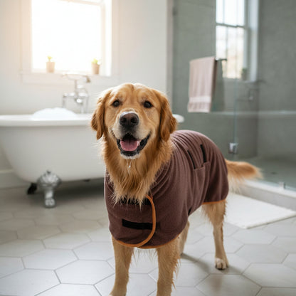Dog Towel Drying Coat Adjustable Fit Pets Dog Bath Towel - Image 4