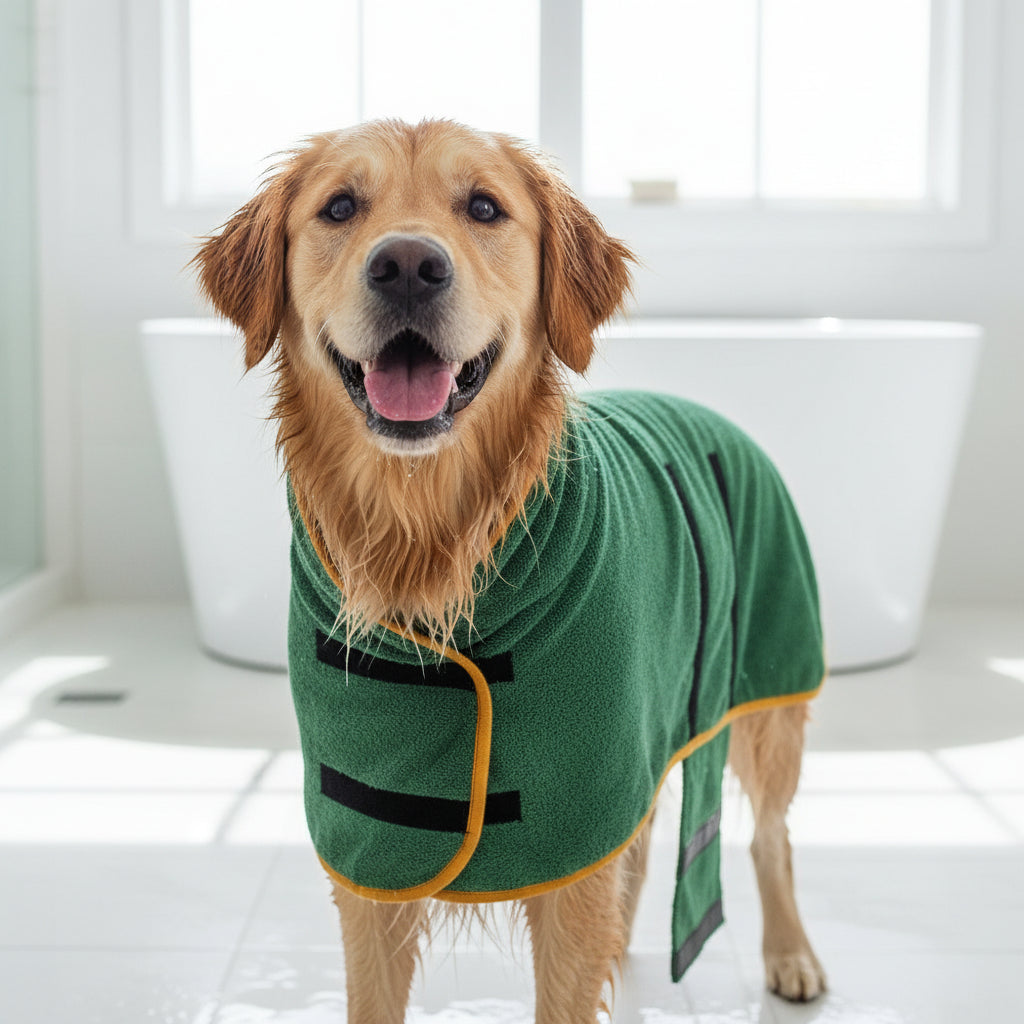 Dog Towel Drying Coat Adjustable Fit Pets Dog Bath Towel - Image 5