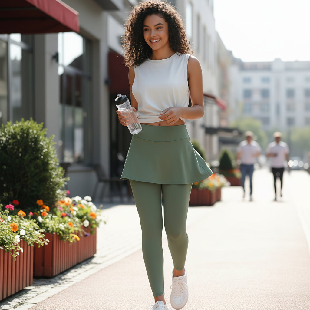Pantaloni da yoga svasati a vita alta per pickleball, leggings elasticizzati