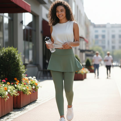 Pantaloni da yoga svasati a vita alta per pickleball, leggings elasticizzati