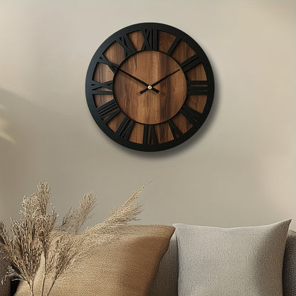 Reloj de Pared Vintage de Madera | Diseño con Números Romanos