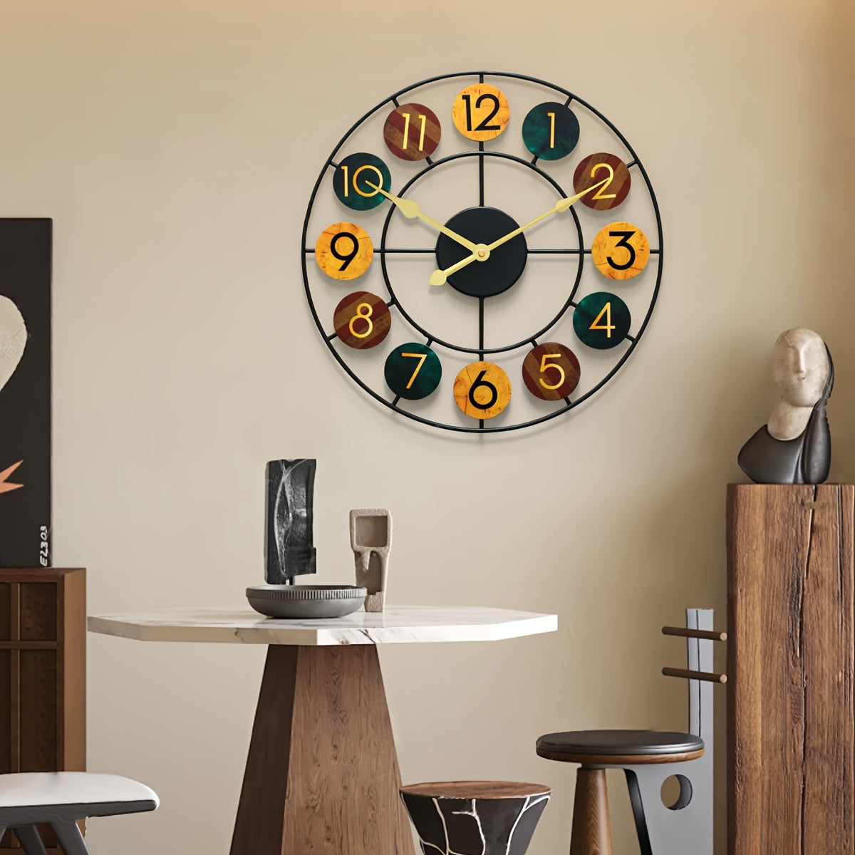 Orologio da Parete in Metallo Colorato | Design Retrò in Ferro