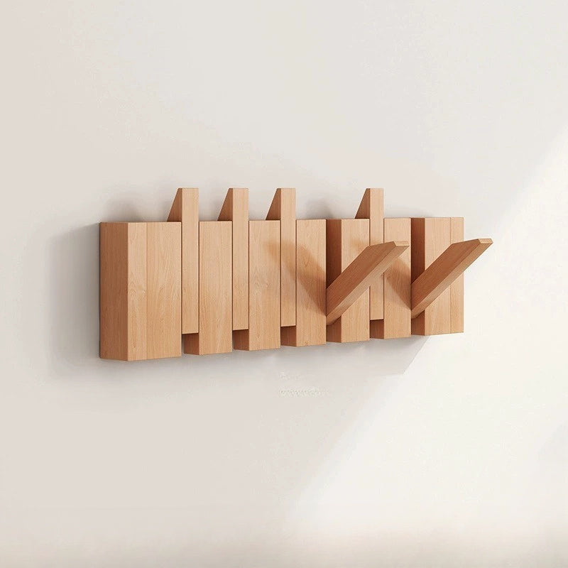 Ganchos de Pared de Madera | Perchero Plegable con Diseño de Teclas de Piano