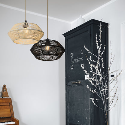 Abajur de Corda de Papel Tecido à Mão | Design Natural Moderno