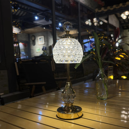 Crystal Touch Tischlampe | Wiederaufladbare LED-Nachttischlampe