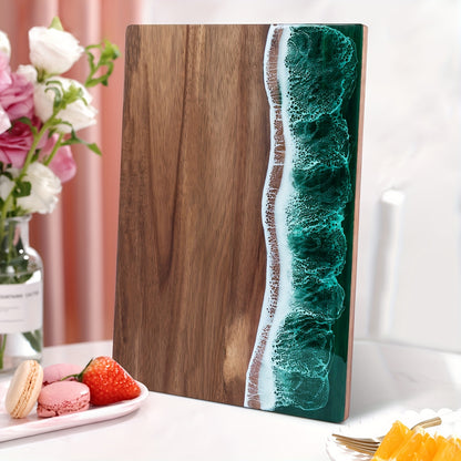 Tagliere in resina Wave | Tagliere per formaggi e portata in legno di acacia ispirato all'oceano