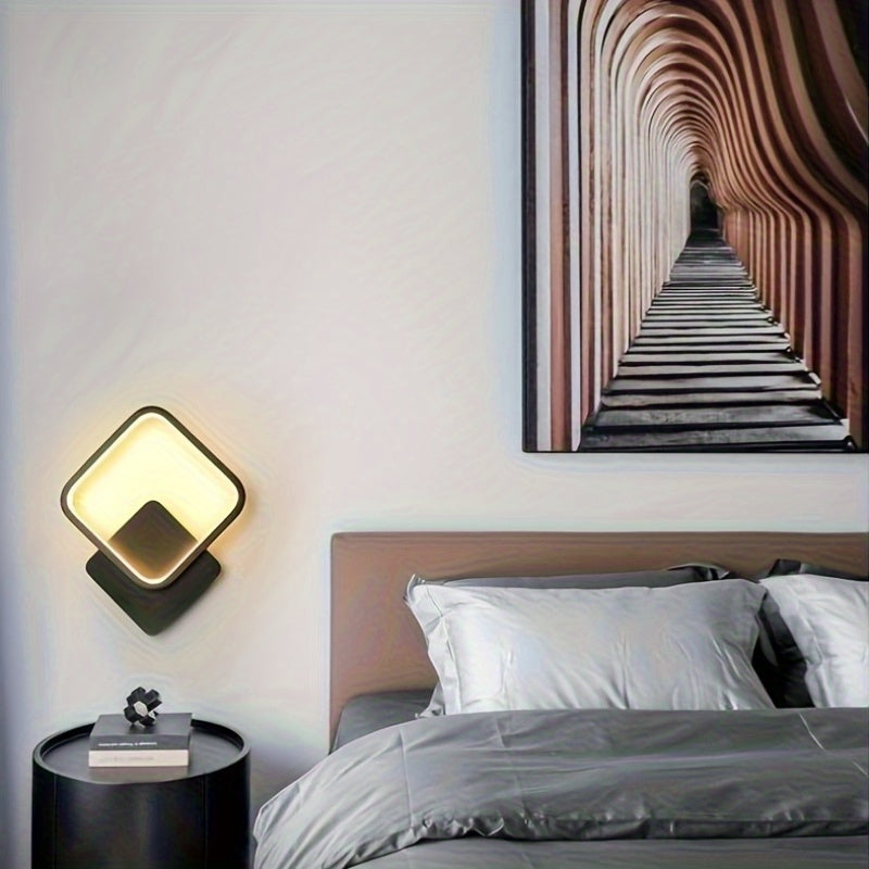 Candeeiro de Parede LED Quadrado Moderno | Luminária Geométrica Minimalista