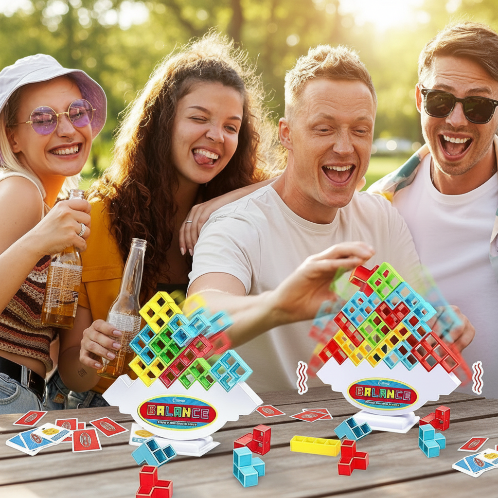 Family Board Game Stacking Block Game Fun All Ages - Image 1