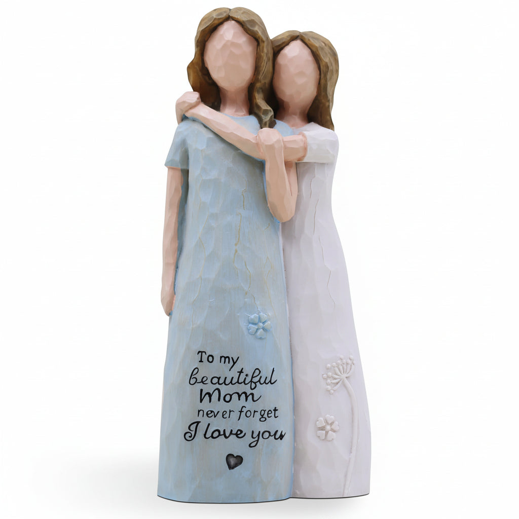 Statua Mamma Figlia Amore Decorazione Regalo Casa Resina