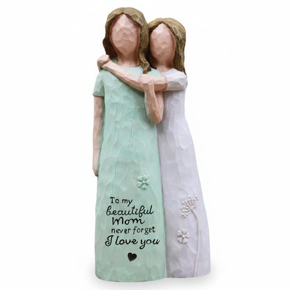 Statua Mamma Figlia Amore Decorazione Regalo Casa Resina