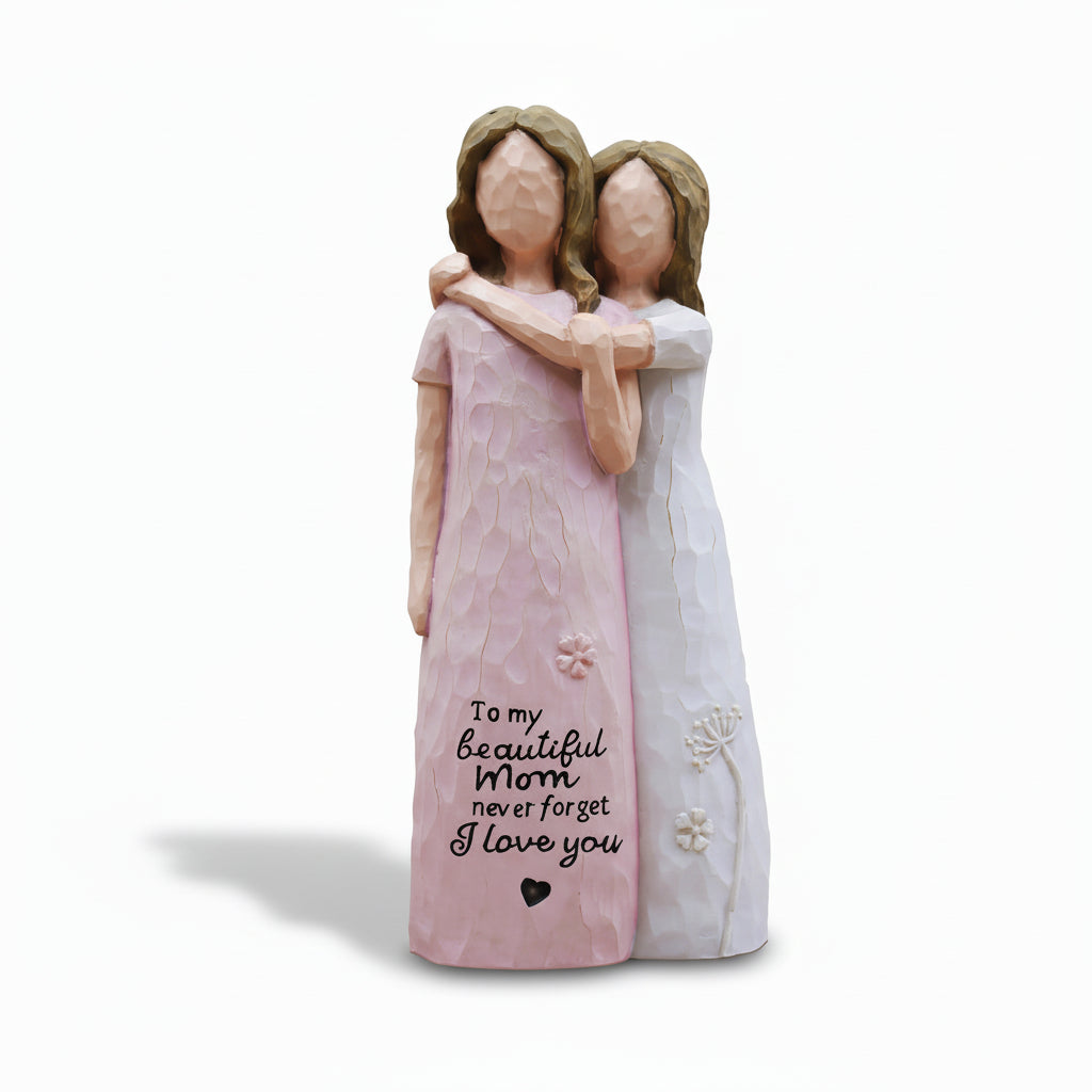Statua Mamma Figlia Amore Decorazione Regalo Casa Resina