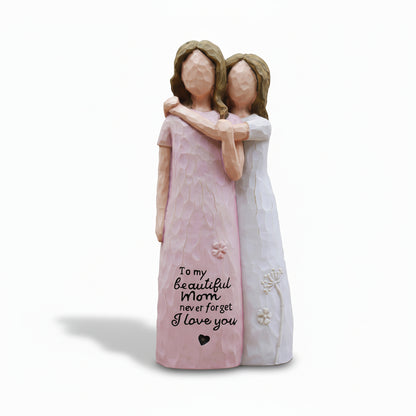 Statua Mamma Figlia Amore Decorazione Regalo Casa Resina