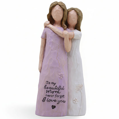 Statua Mamma Figlia Amore Decorazione Regalo Casa Resina