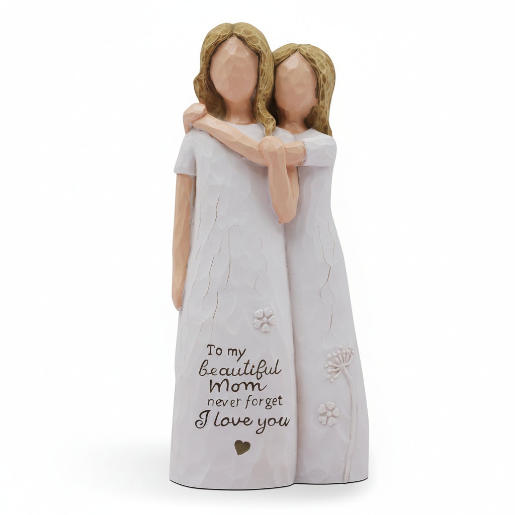 Statua Mamma Figlia Amore Decorazione Regalo Casa Resina