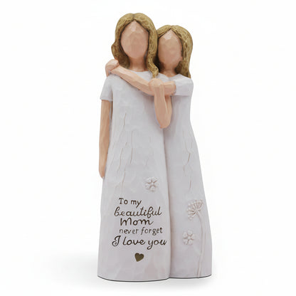 Statua Mamma Figlia Amore Decorazione Regalo Casa Resina