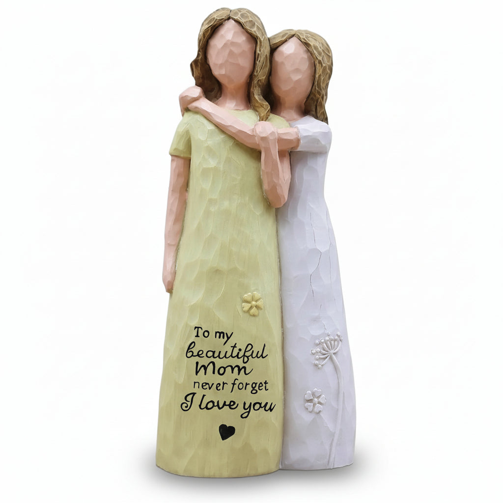 Statua Mamma Figlia Amore Decorazione Regalo Casa Resina