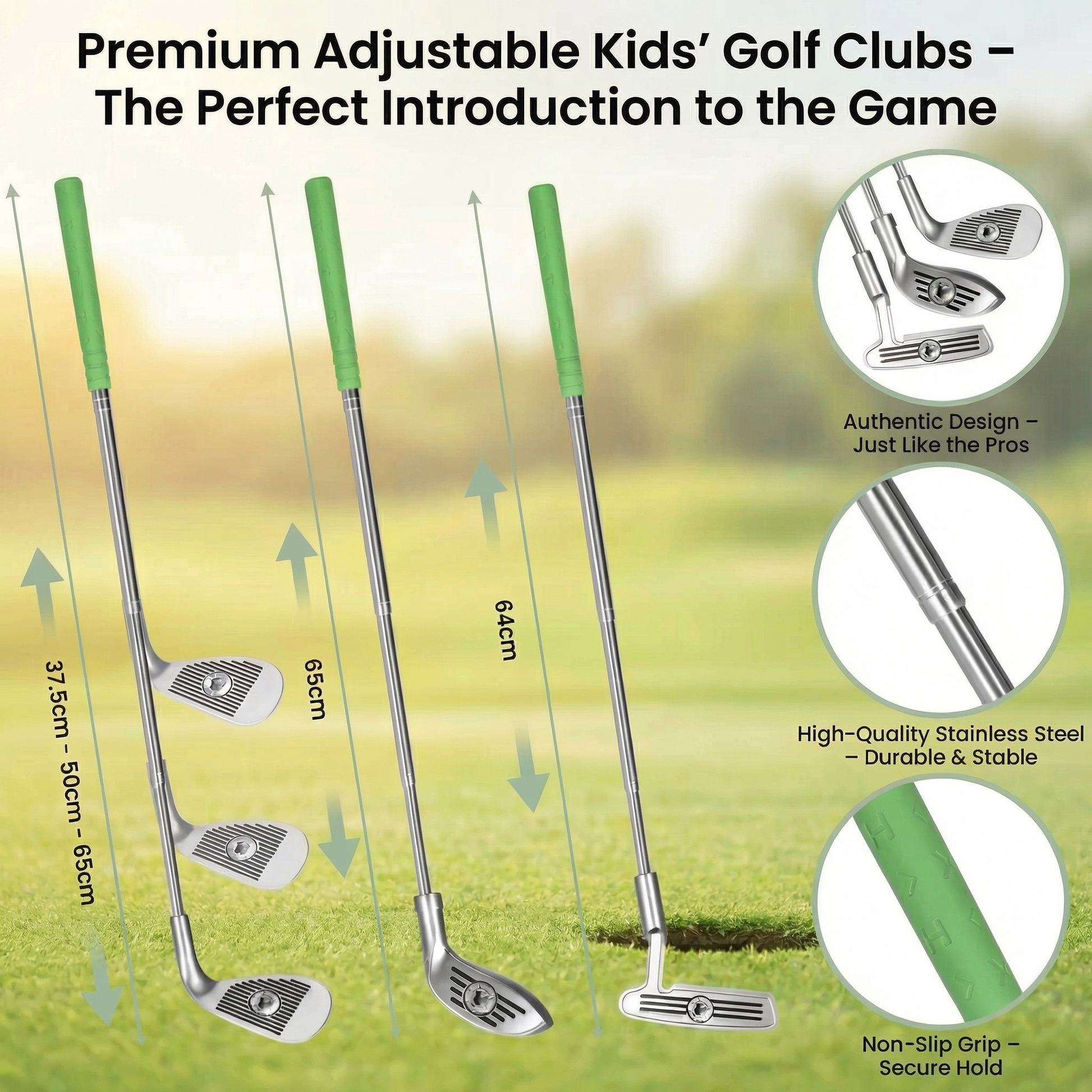 Golf Putting Mat Adjustable Golf Clubs Indoor Play Set - Image 10