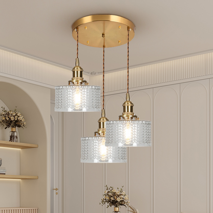 Green Glass Pendant Light Adjustable Hanging - Image 21