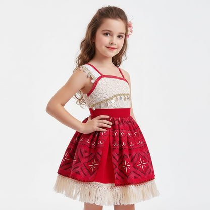 Halloween Costumes Girls Island Princess Dress Outfit - Image 1