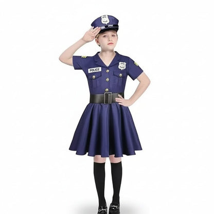 Halloween Costumes Girls Police Dress Role Play Outfit - Image 4