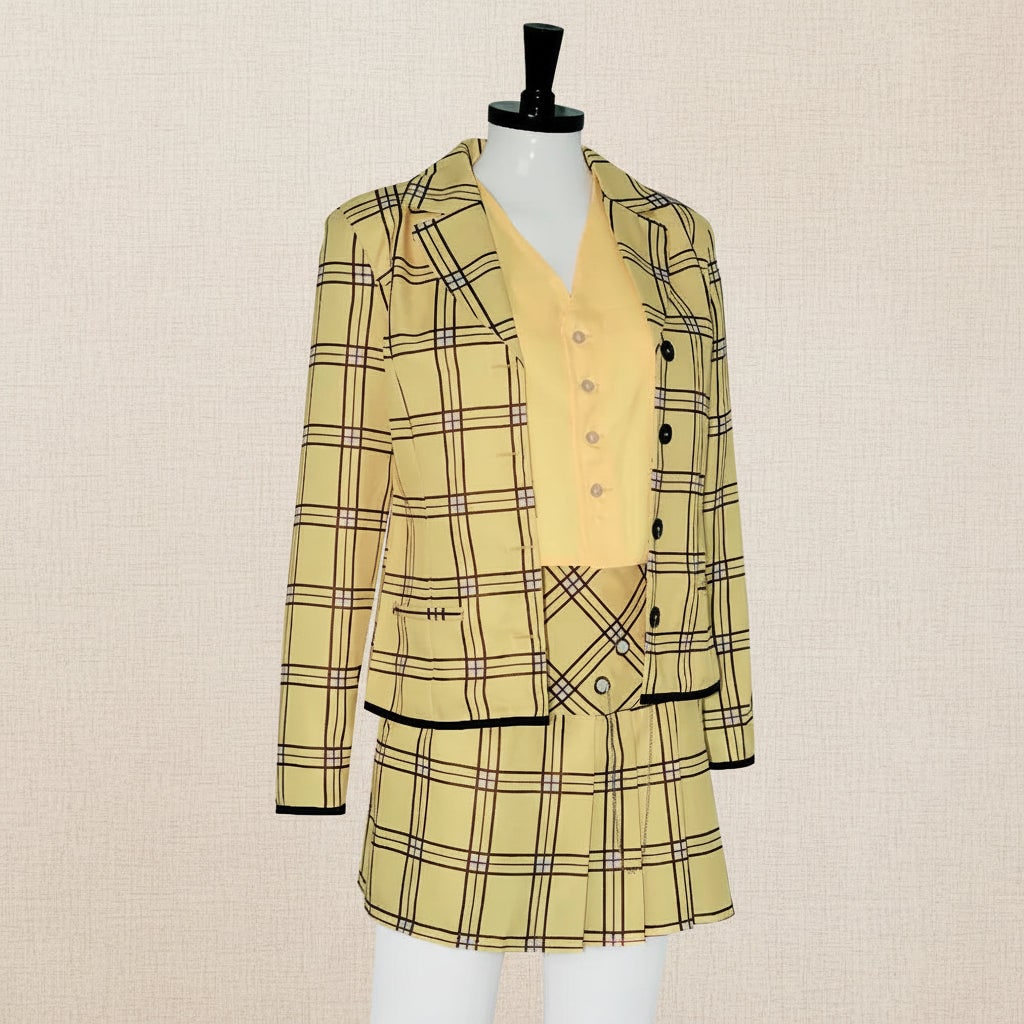 Halloween Costumes Womens Plaid Blazer Skirt Set - Image 1