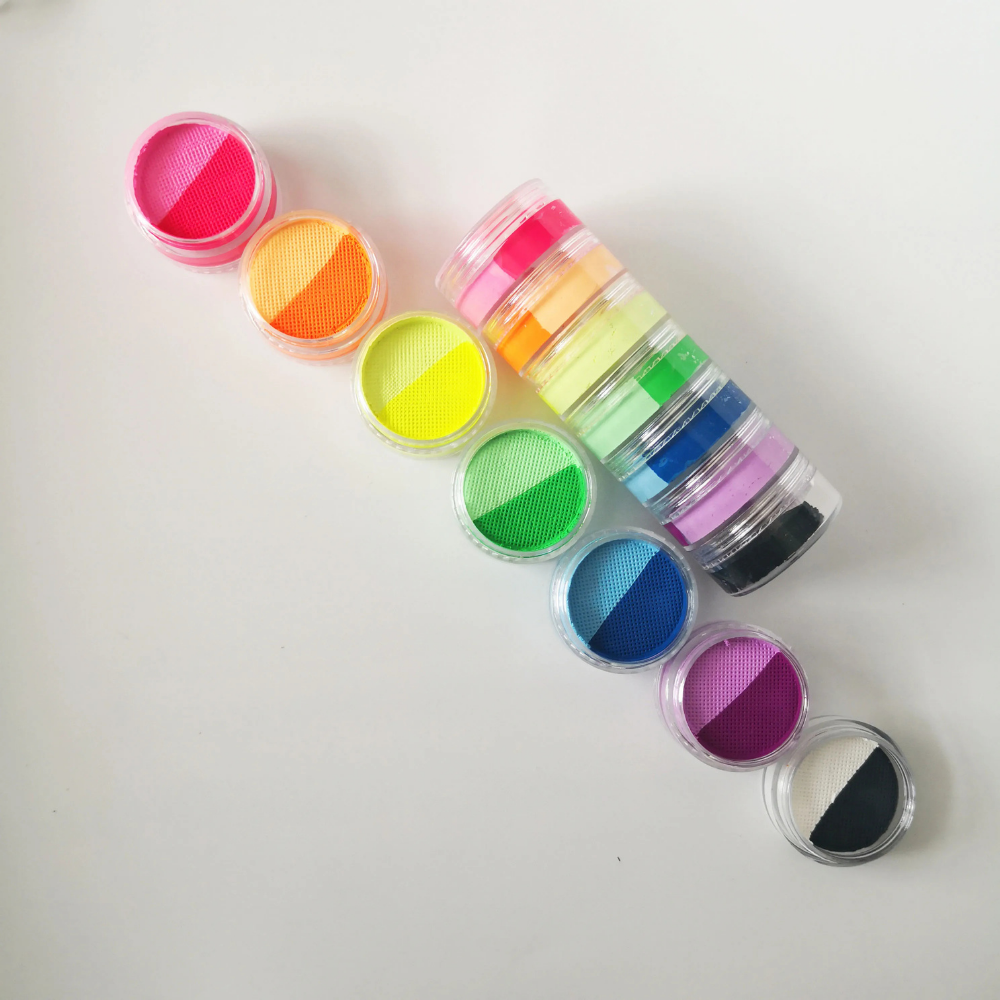 Set di Trucco Viso Arcobaleno Coppa del Mondo Neon Split Cake per Corpo