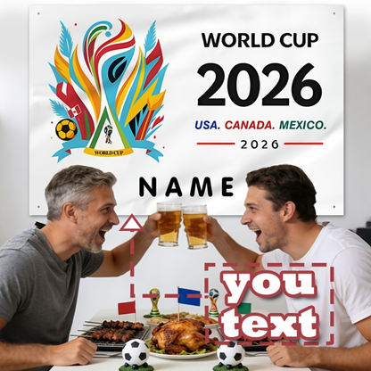 Bandeira de Parede México Personalizada para Adepto de Futebol com Nome Personalizado