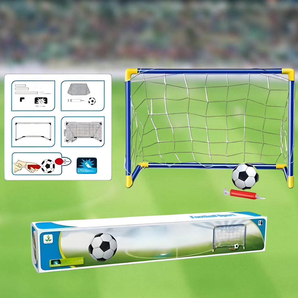 Set poartă de fotbal portabil pentru copii, pentru joacă în interior și exterior