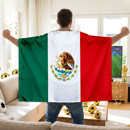 Bandera de Capa de Fútbol México para Aficionados Usable Día de Partido Grande