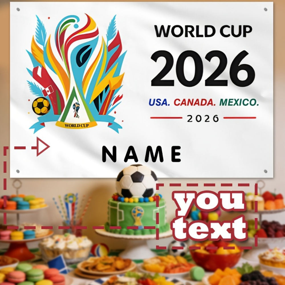 Bandeira de Parede México Personalizada para Adepto de Futebol com Nome Personalizado