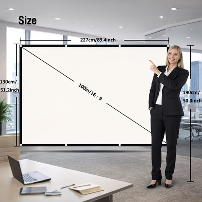 Portable 100 Inch Projector Screen Outdoor Movies Presentations